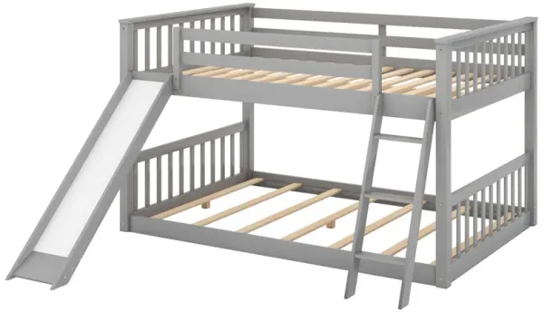 Merax Full Over Full Bunk Bed with Convertible Slide