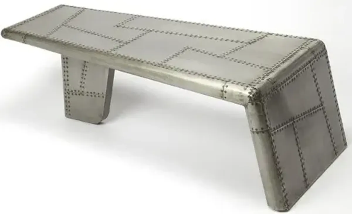 Butler Specialty Midway Aviator Metal Coffee Table, Silver