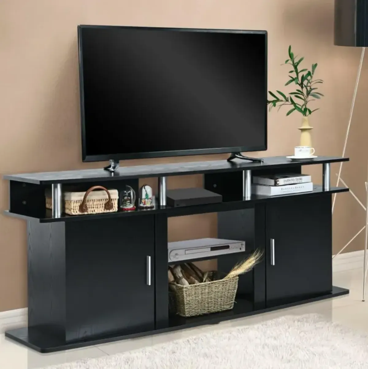 Hivvago 63 Inch TV Entertainment Console Center with 2 Cabinets