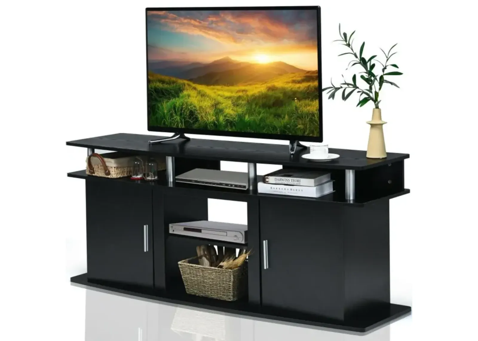 Hivvago 63 Inch TV Entertainment Console Center with 2 Cabinets