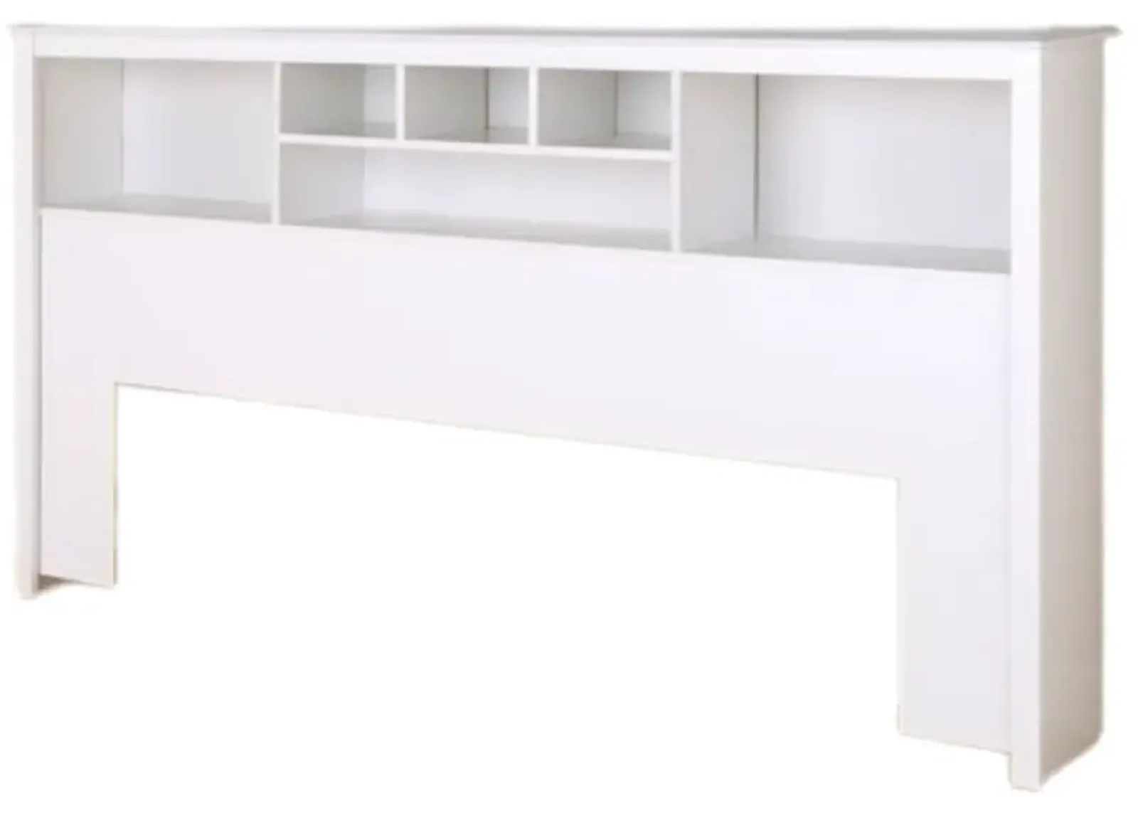 Hivvago King size Stylish Bookcase Headboard in White Wood Finish