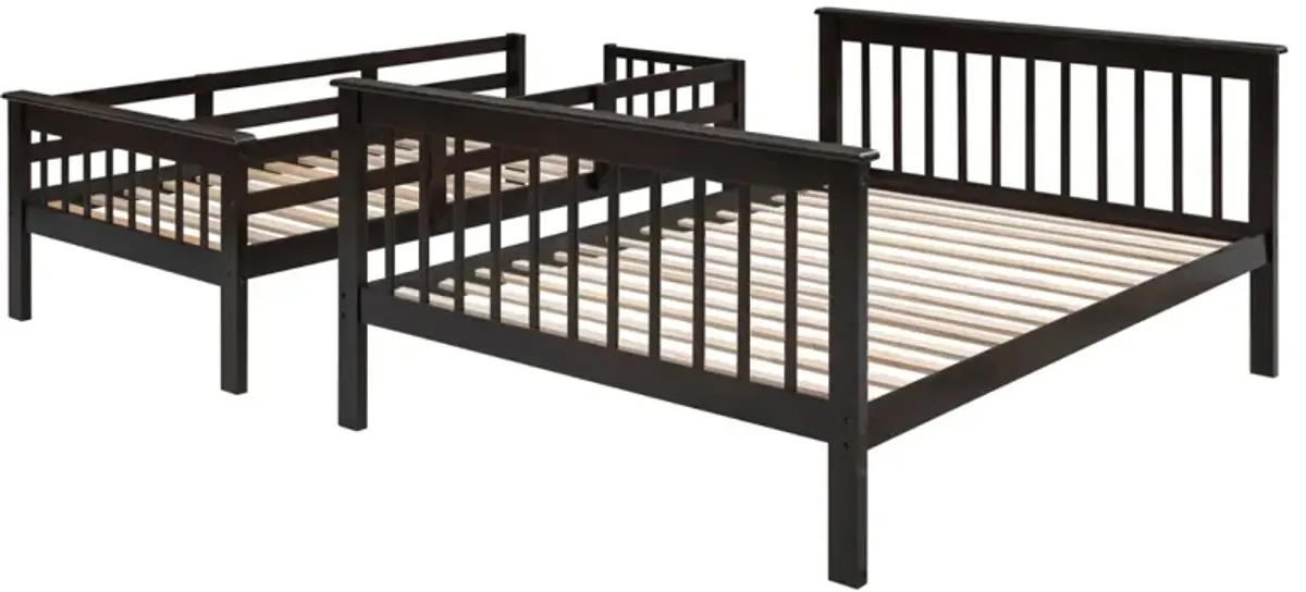 Stairway Twin-Over-Full Bunk Bed With Storage And Guard Rail For Bedroom