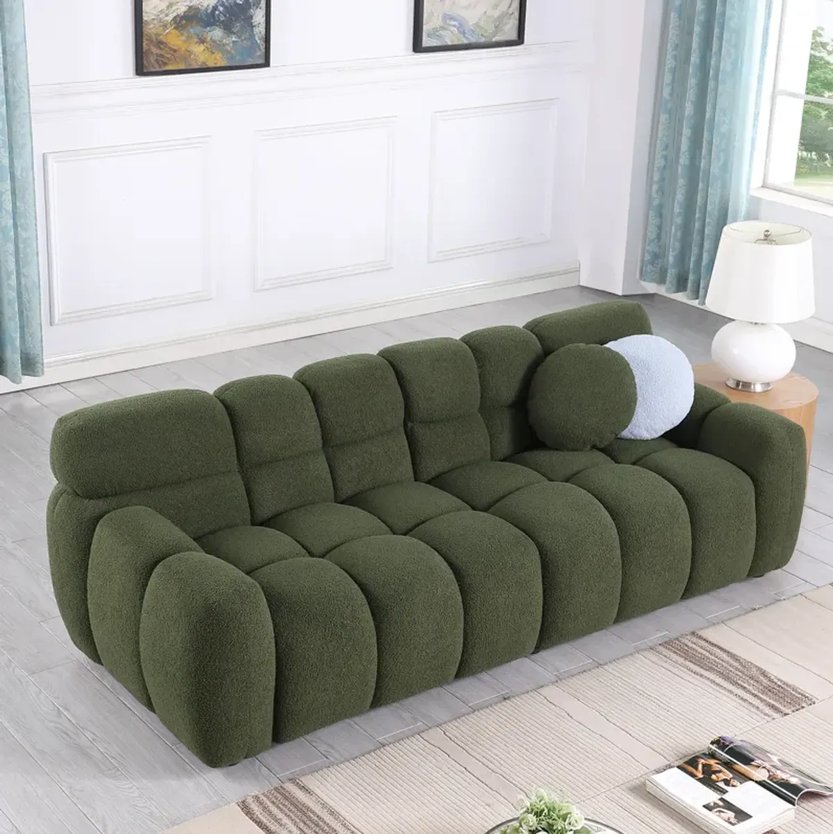 Merax Modern 3-Seater Boucle Sofa Couch