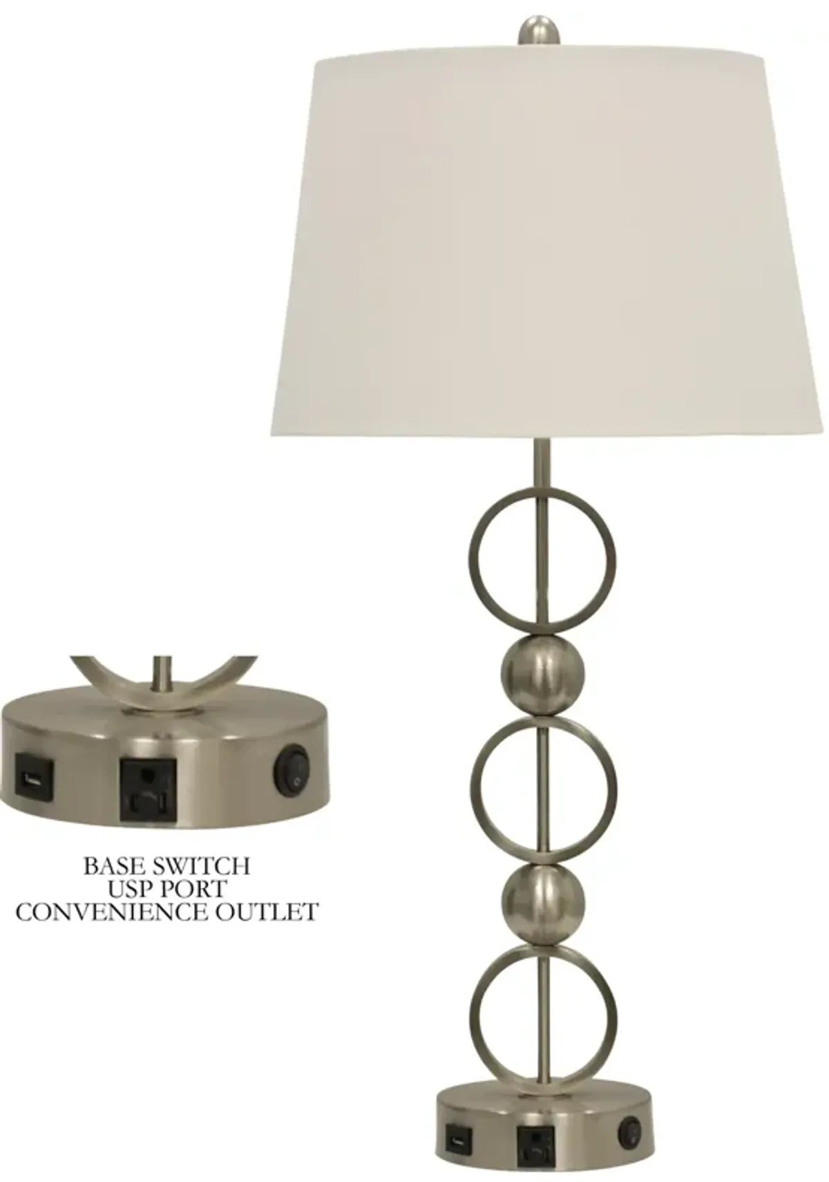 Brushed Steel Table Lamp III (Set of 2)