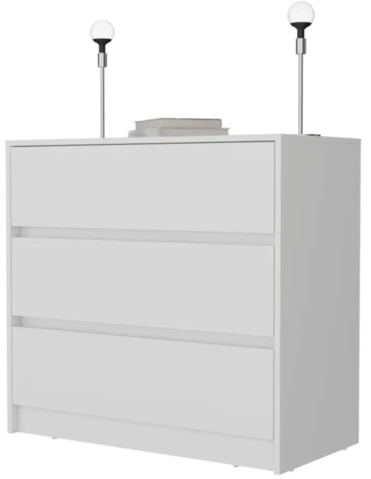 Milford 2 Piece Bedroom Set, Nightstand + Dresser, White