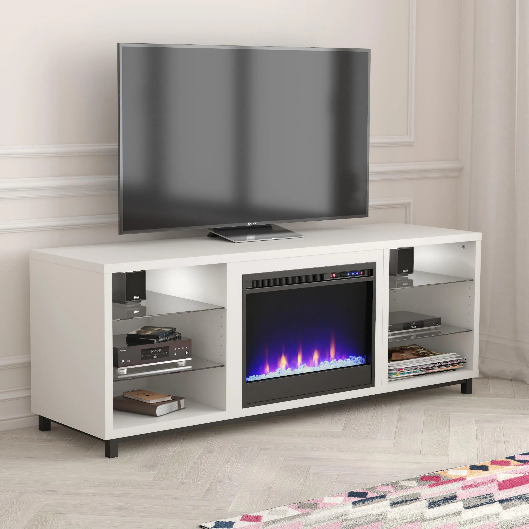 CosmoLiving by Cosmopolitan Westchester Fireplace TV Stand for TVs up to 65"