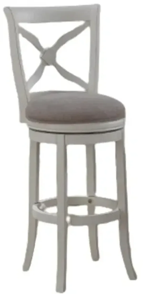 Accera 30" Swivel Stool - Distressed Antique White