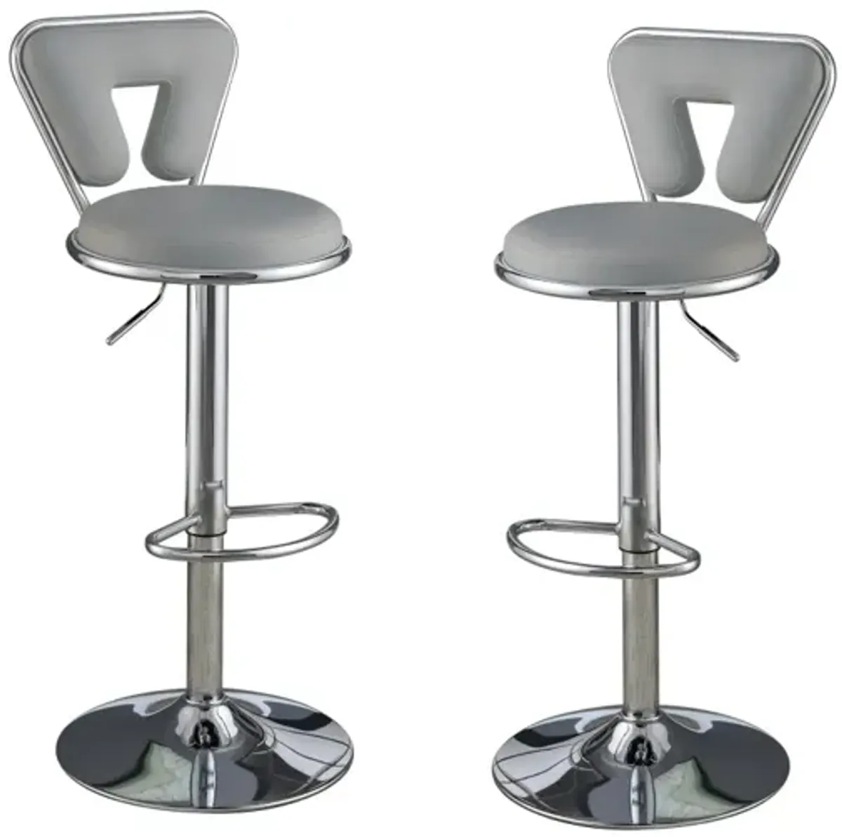 Gray Faux Leather Barstool Set of 2