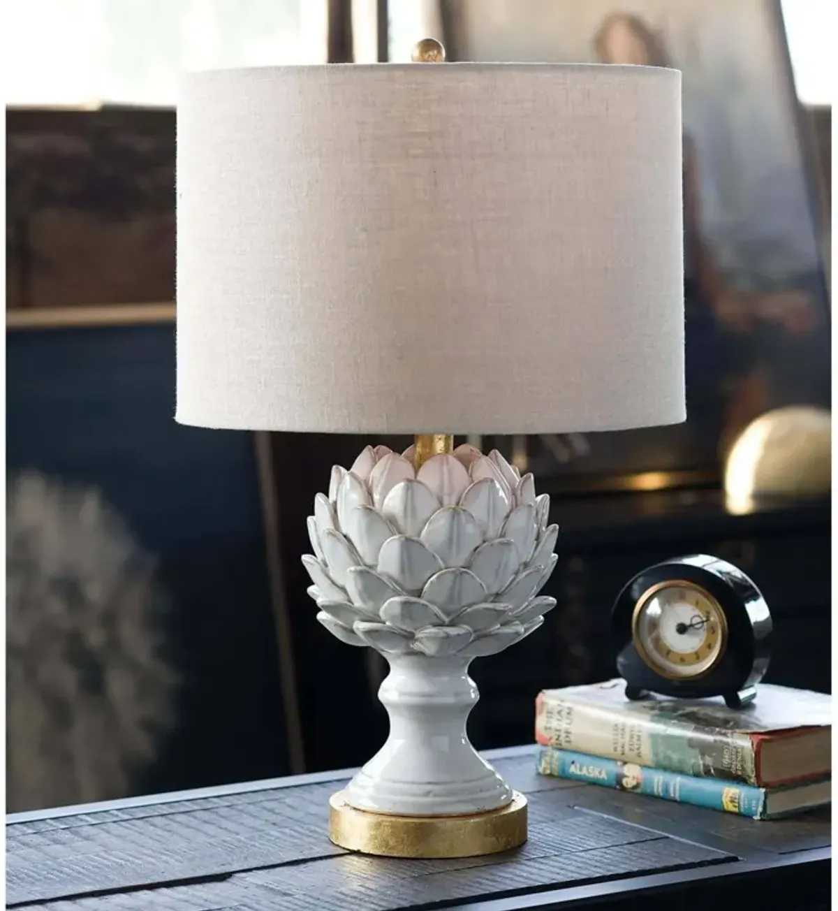 Leafy Artichoke Ceramic Table Lamp