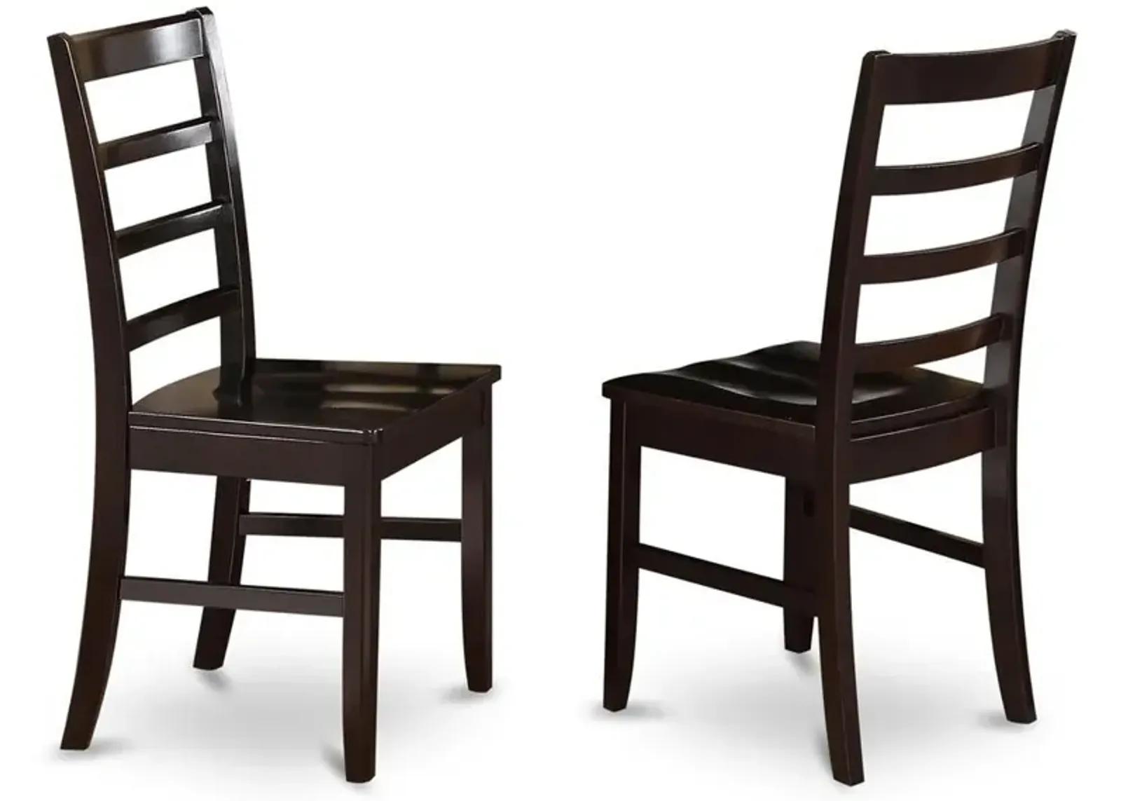 East West Furniture Parfait  Stool    Wood  Seat  with  Lader  Back,  Set  of  2