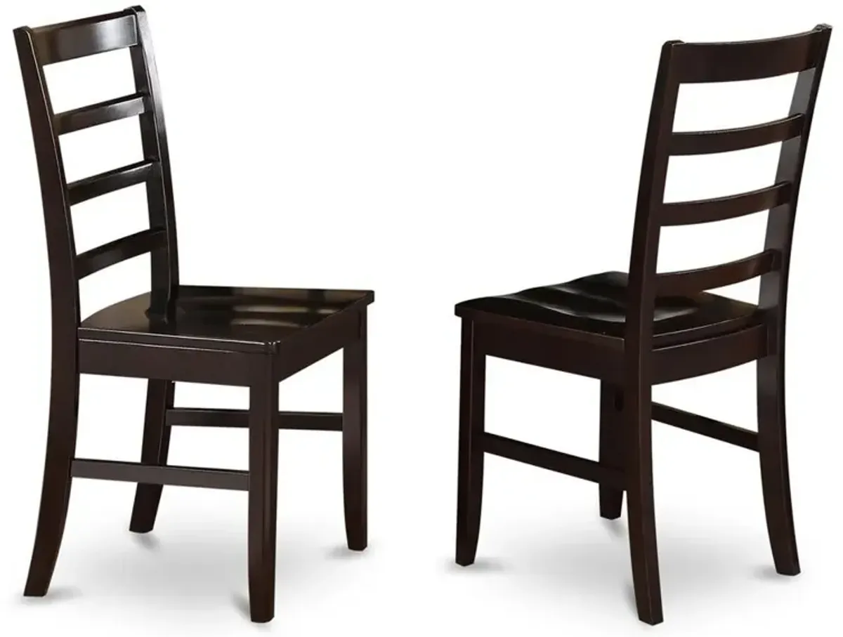 East West Furniture Parfait  Stool    Wood  Seat  with  Lader  Back,  Set  of  2