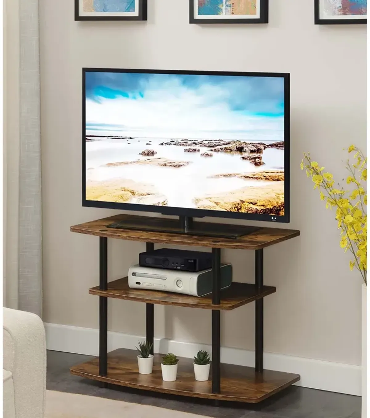 Convenience Concepts Designs2Go No Tools 3 Tier TV Stand