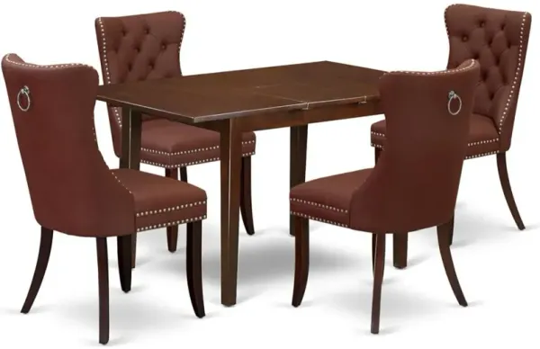 5 Piece Dining Set Consists of a Rectangle Wooden Table with Butterfly Leaf