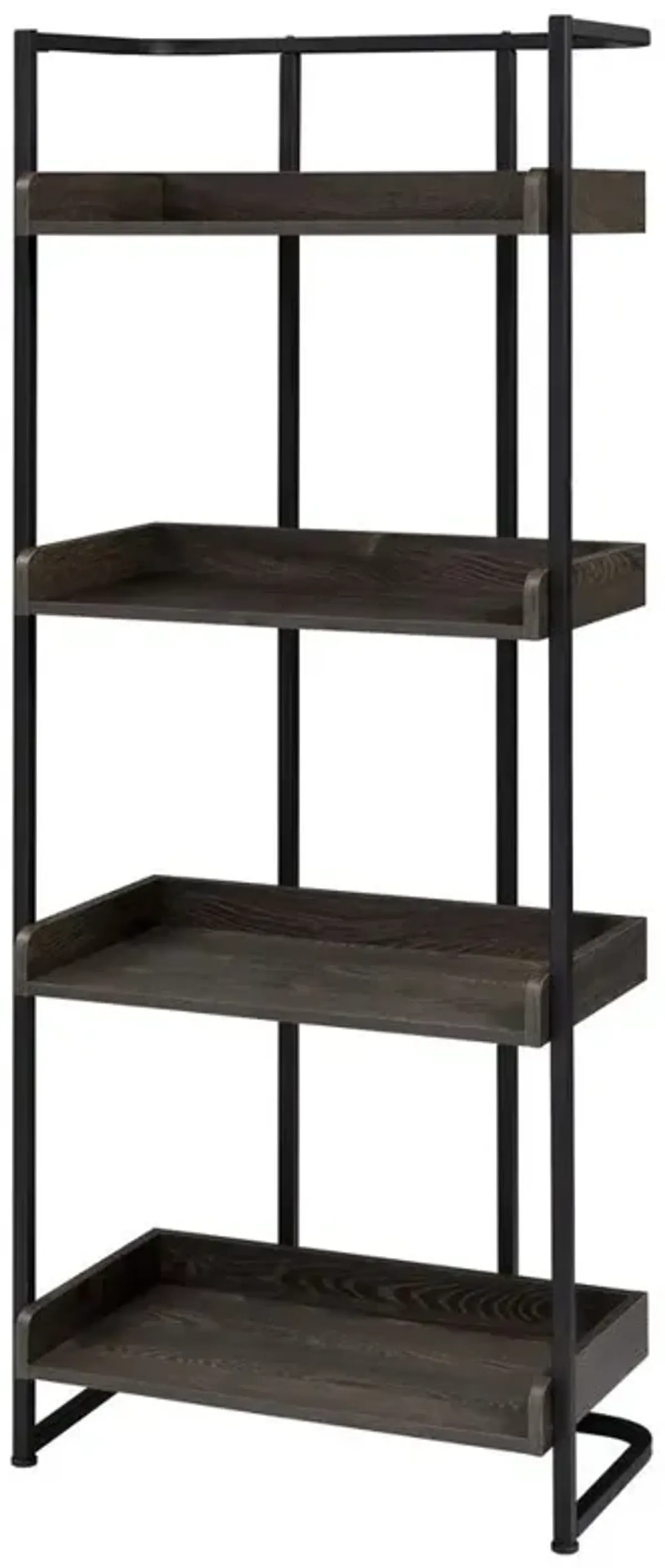 Ember 4-shelf Bookcase Dark Oak and Sandy Black