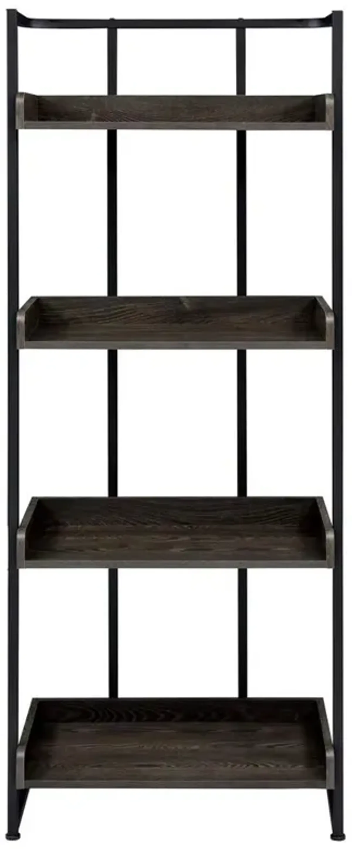 Ember 4-shelf Bookcase Dark Oak and Sandy Black