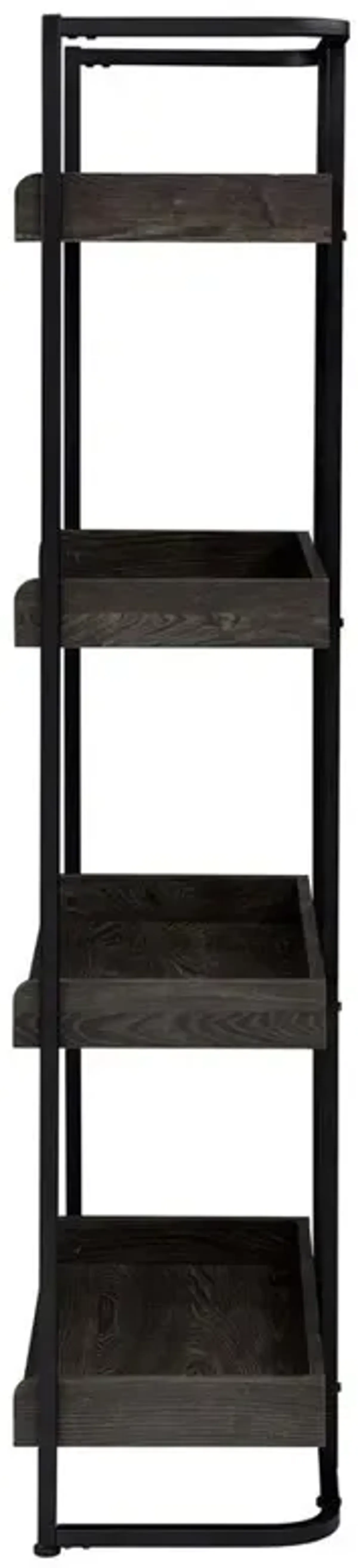 Ember 4-shelf Bookcase Dark Oak and Sandy Black