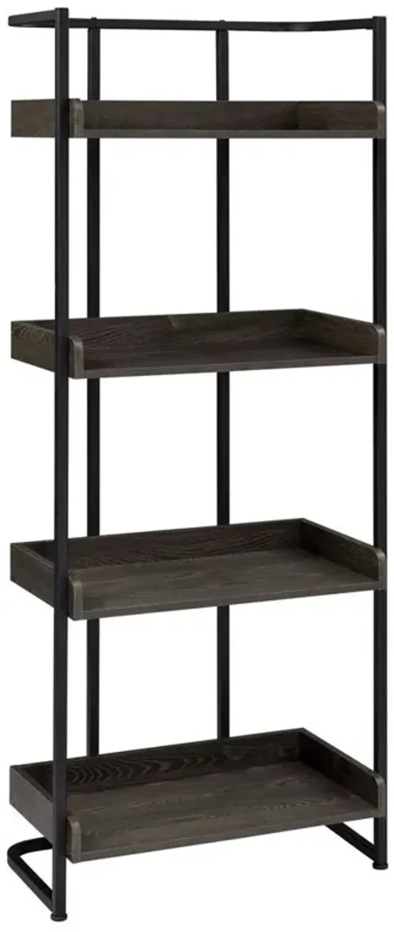 Ember 4-shelf Bookcase Dark Oak and Sandy Black