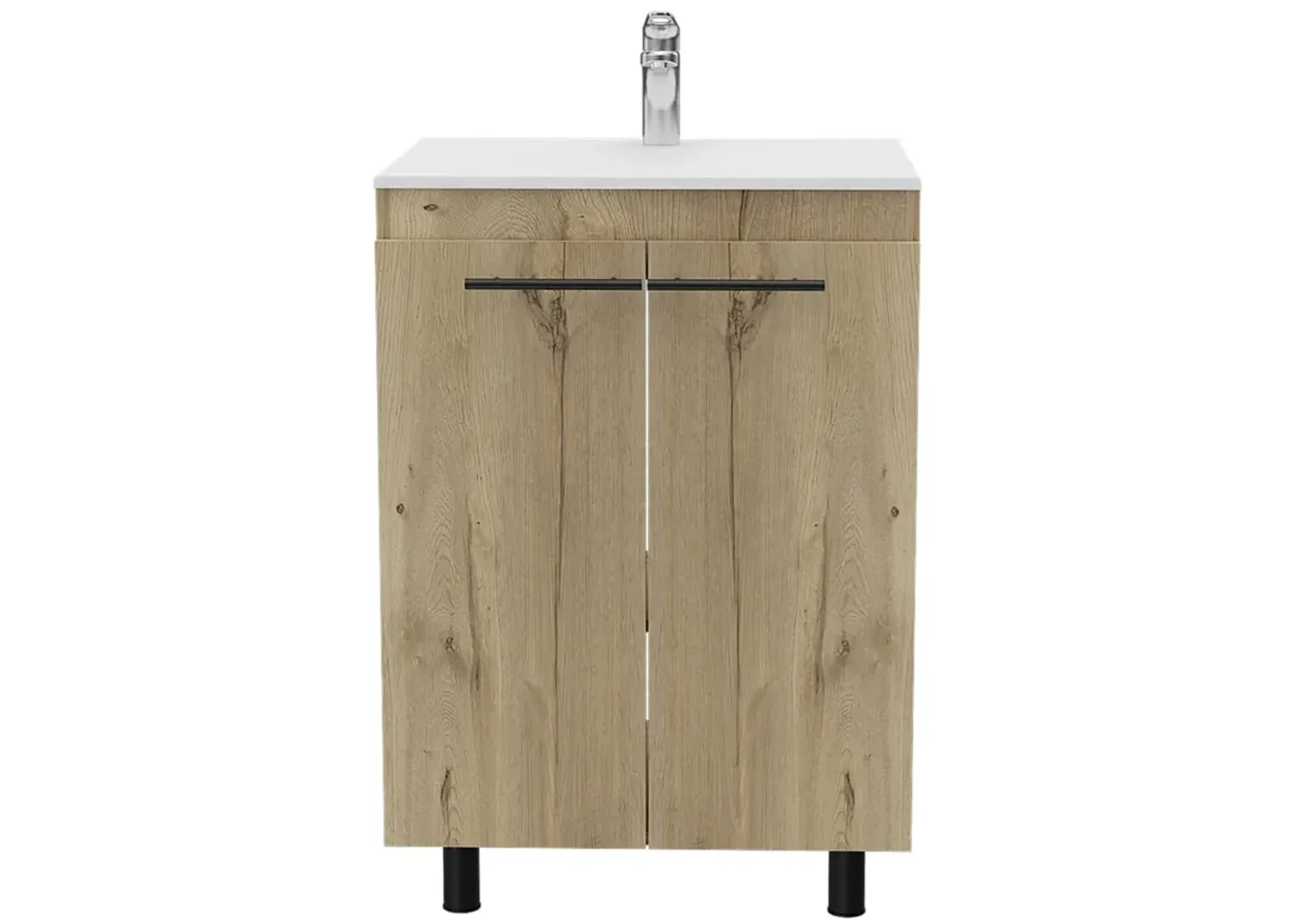 Sienna 2-Door Rectangle Freestanding Vanity Cabinet Light Oak