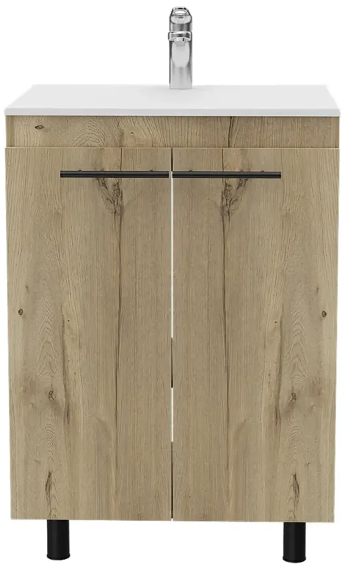 Sienna 2-Door Rectangle Freestanding Vanity Cabinet Light Oak