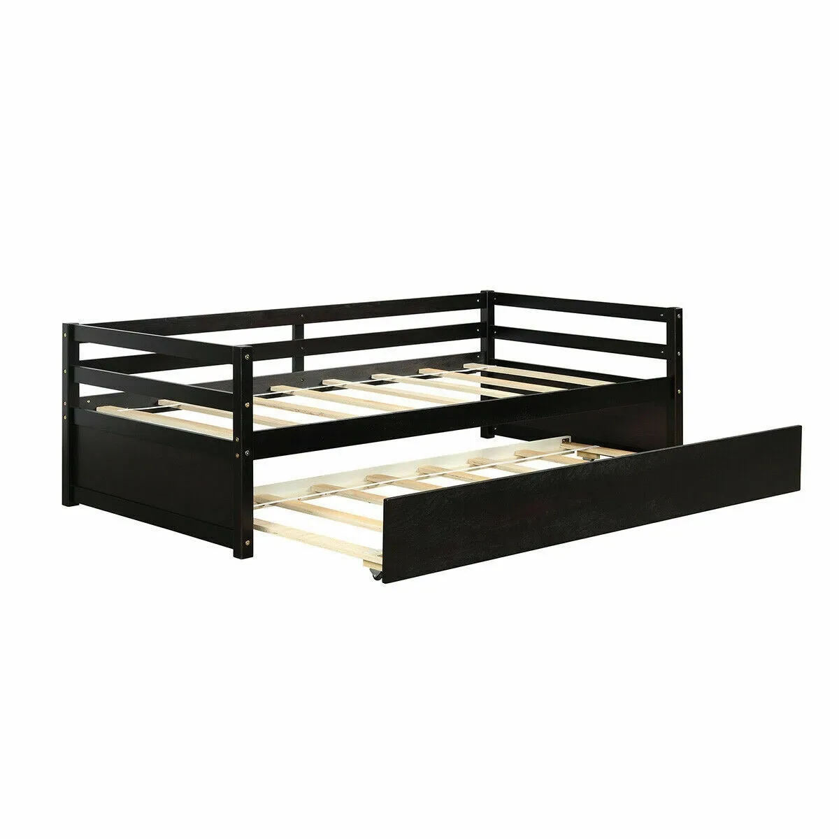 Twin Size Wooden Slat Trundle Platform