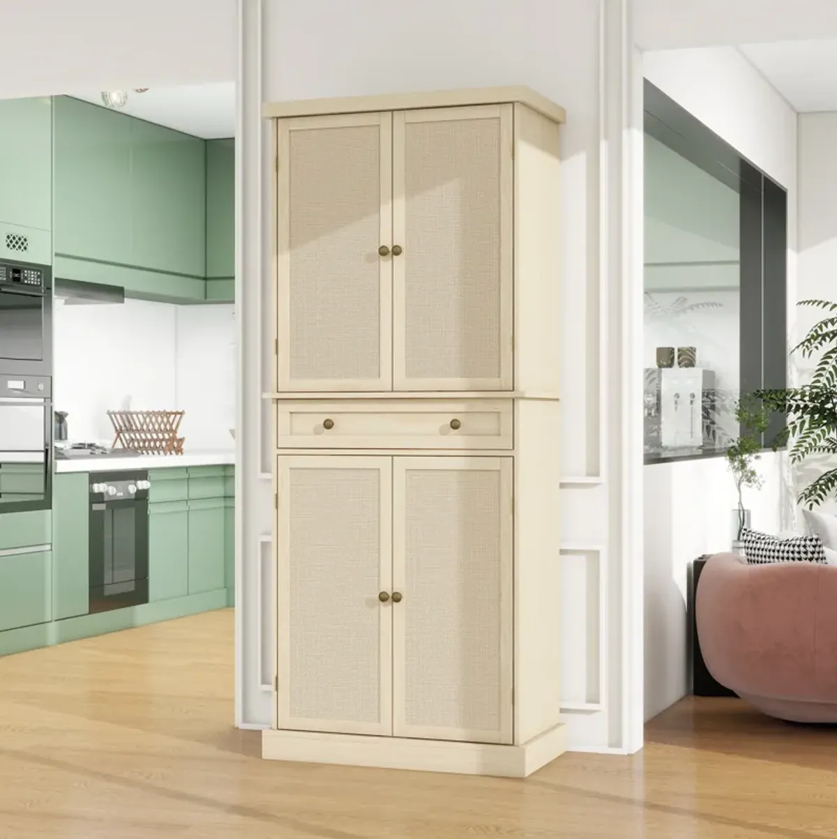 Streamdale 4-Door Cabinet with Drawer and Adjustable Shelves