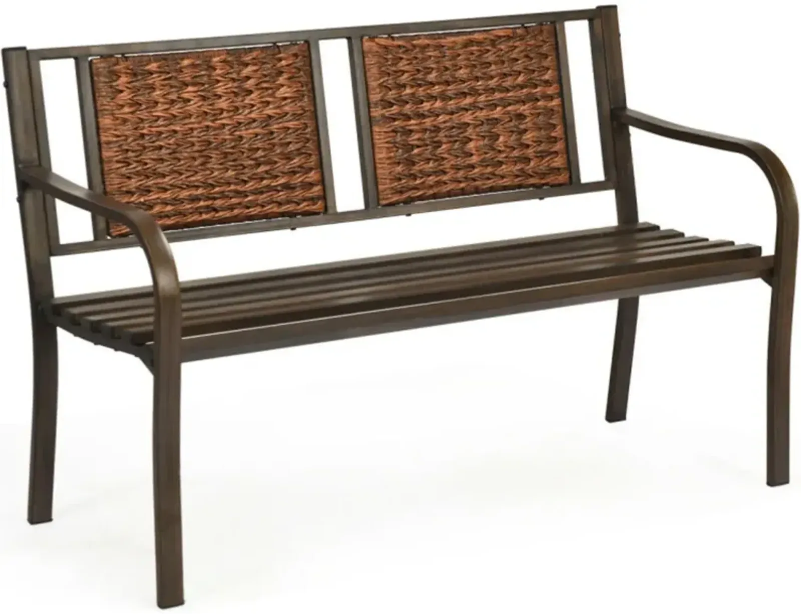 Hivvago Patio Garden Bench with Powder Coated Steel Frame