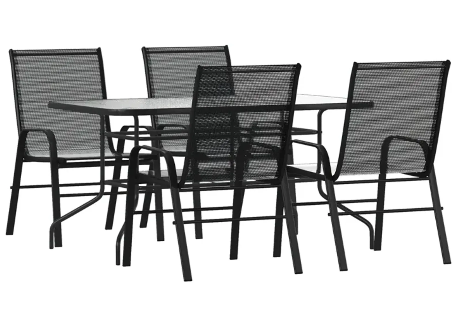 Flash Furniture 4 Flex Comfort Stack Chairs, 5 Piece Set, Brown