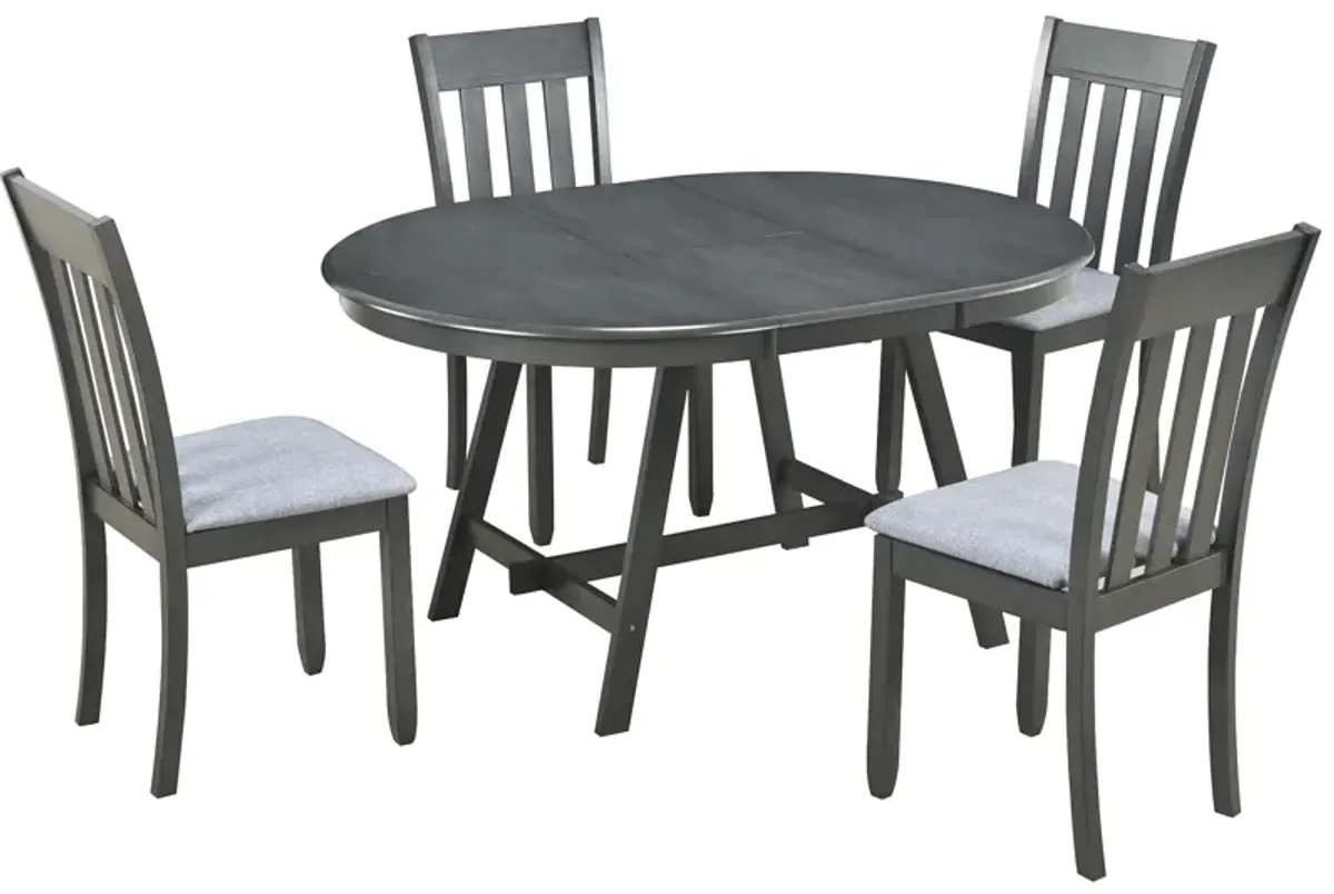 5-Piece Wood Dining Table Set