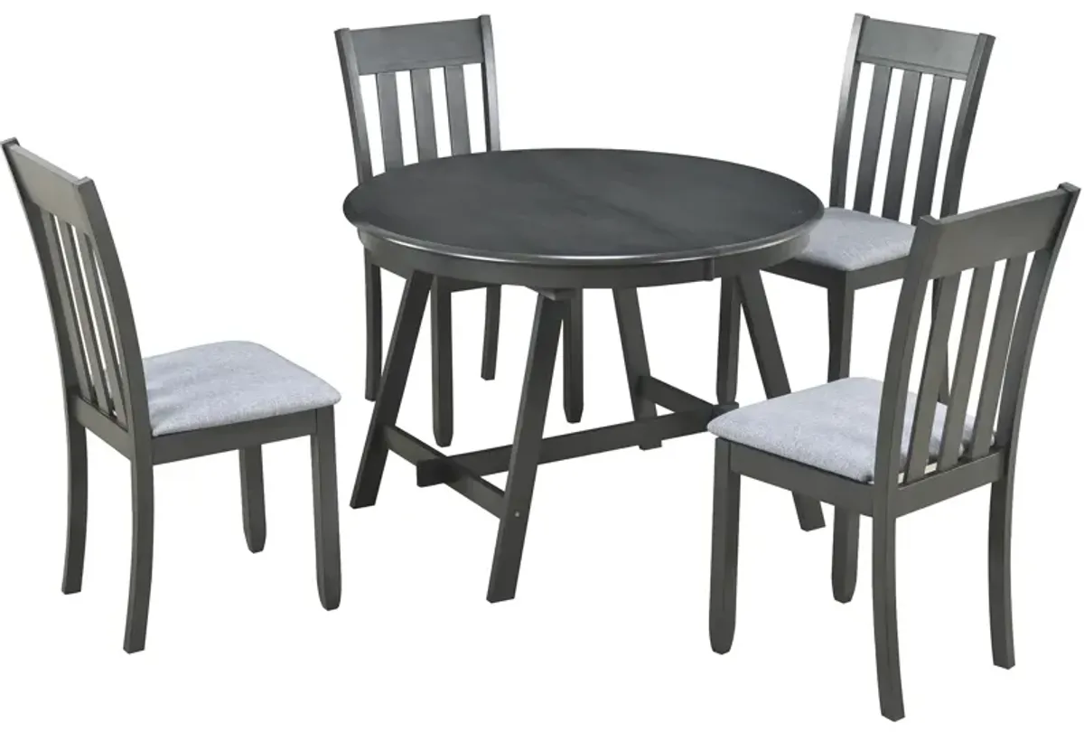 5-Piece Wood Dining Table Set