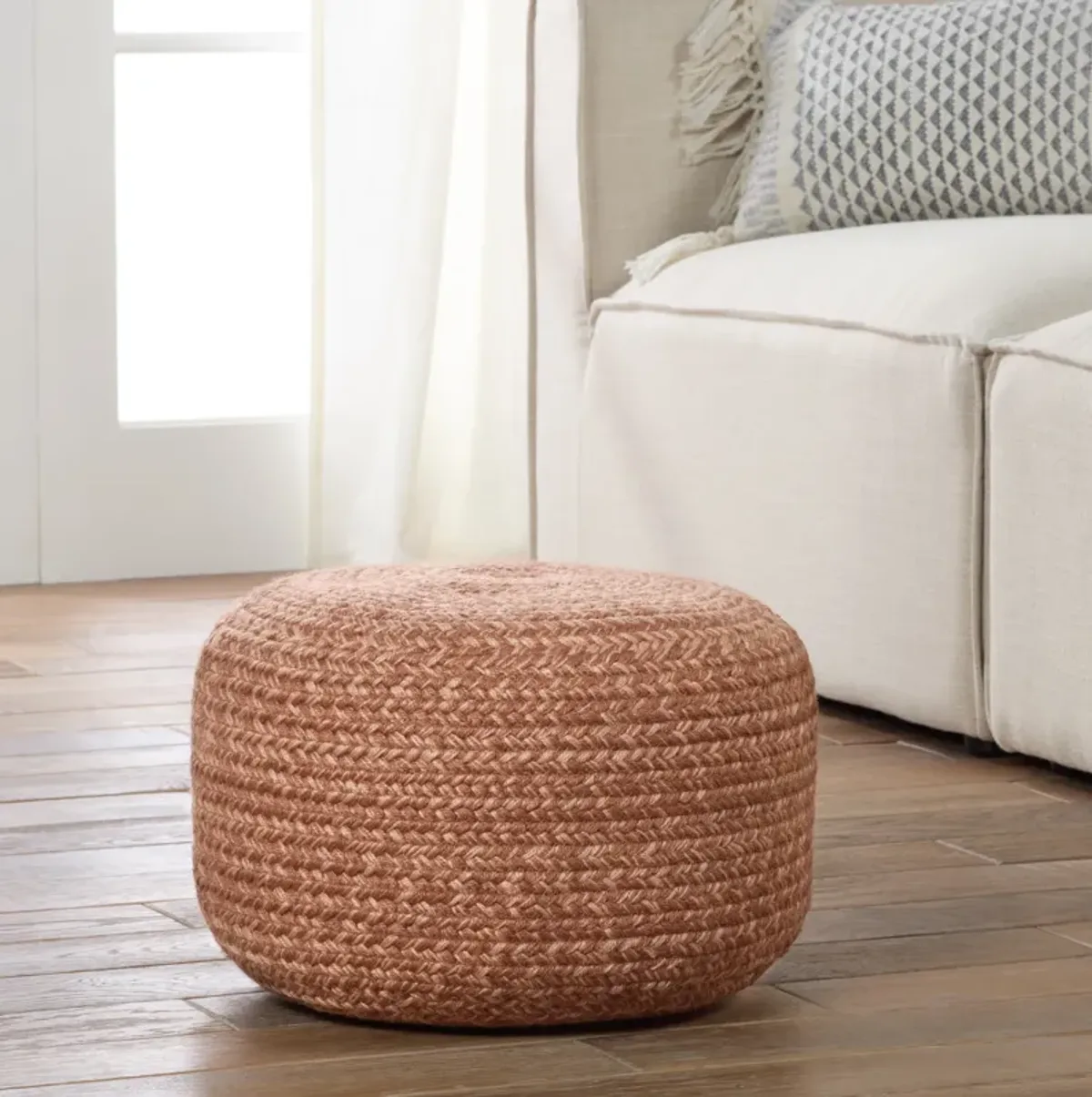 Saba Solar Pouf in Toasted Almond