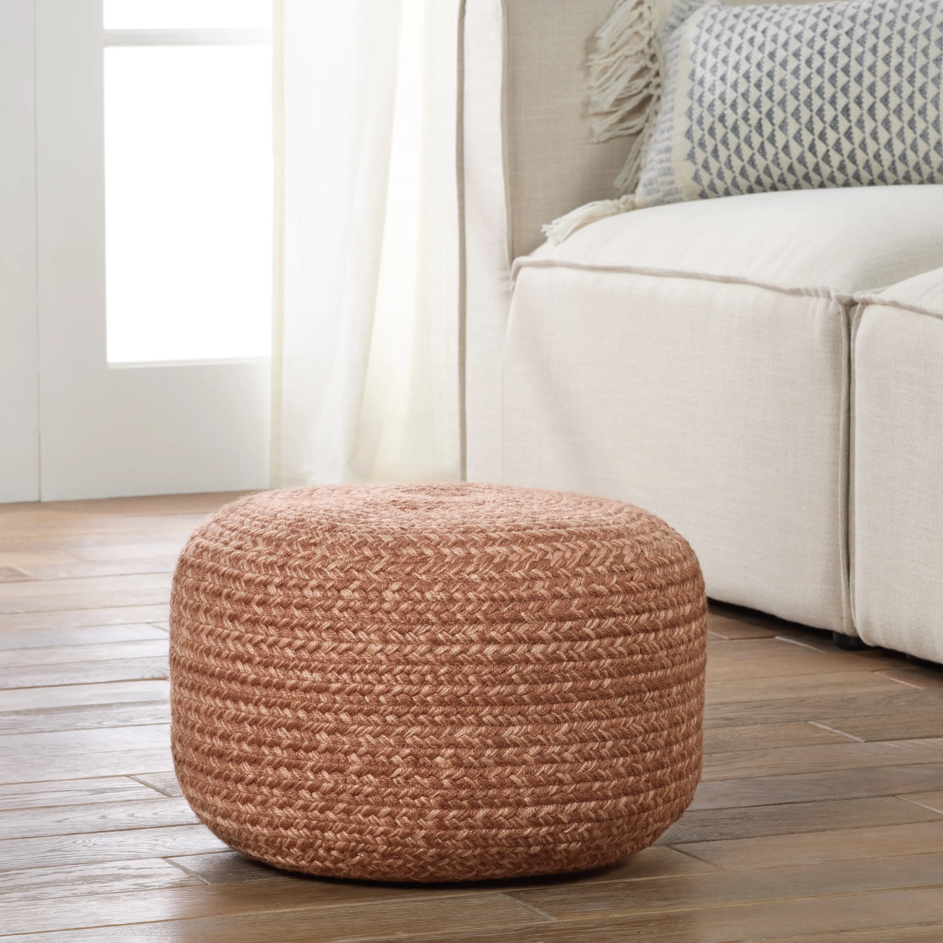 Saba Solar Pouf in Toasted Almond