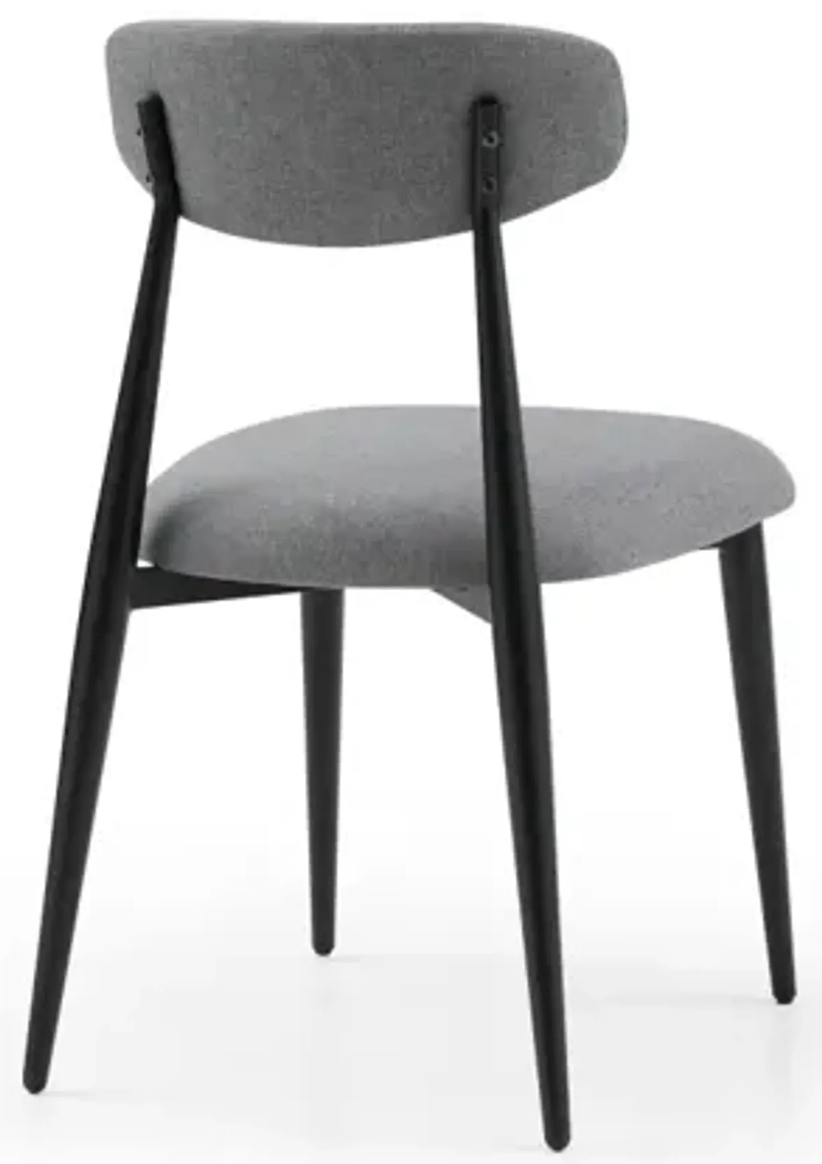 Modern Dining Chairs Set Of 2, Curved Backrest Round Upholstered And Metal Frame