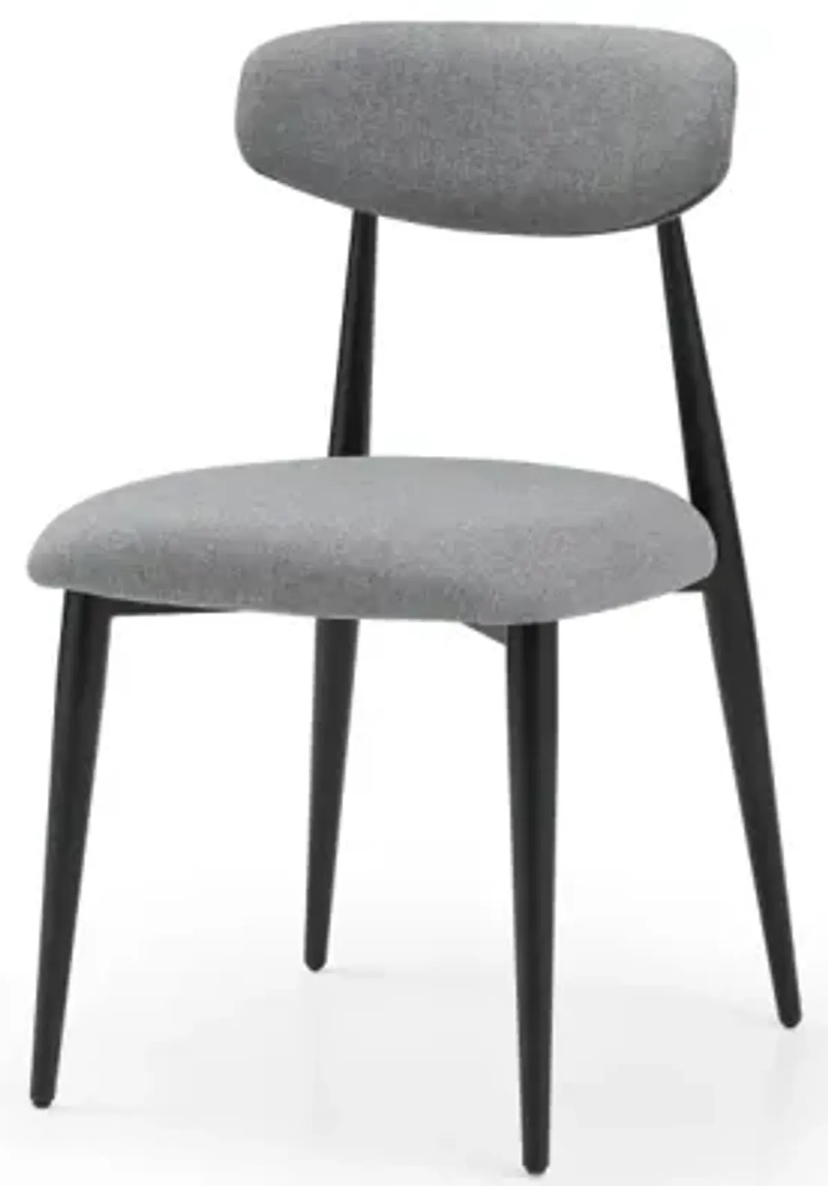 Modern Dining Chairs Set Of 2, Curved Backrest Round Upholstered And Metal Frame