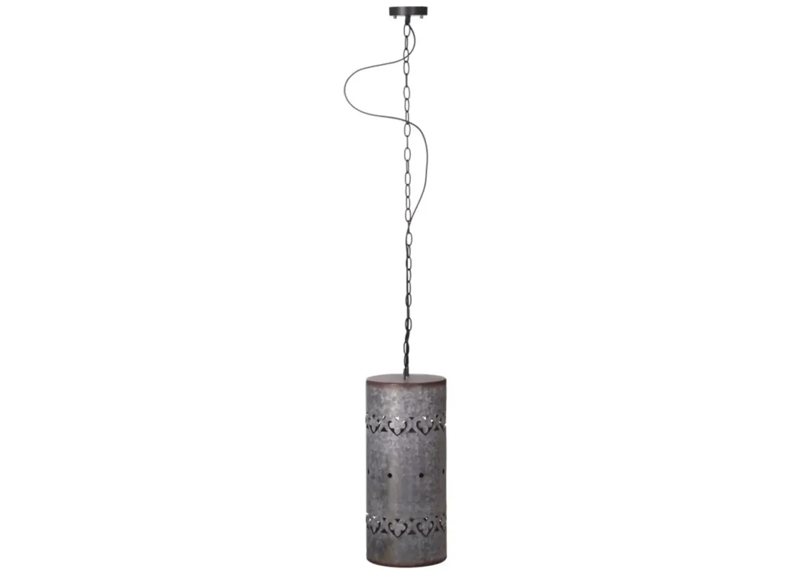 19.5" Gray Traditional Cylindrical Pendant Chandelier