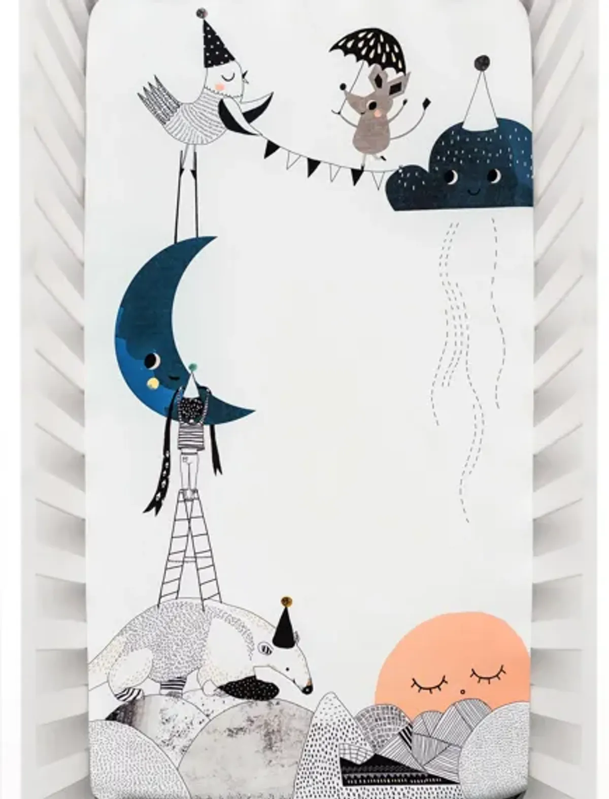 The Moon�s Birthday 100% Cotton Fitted Crib Sheet