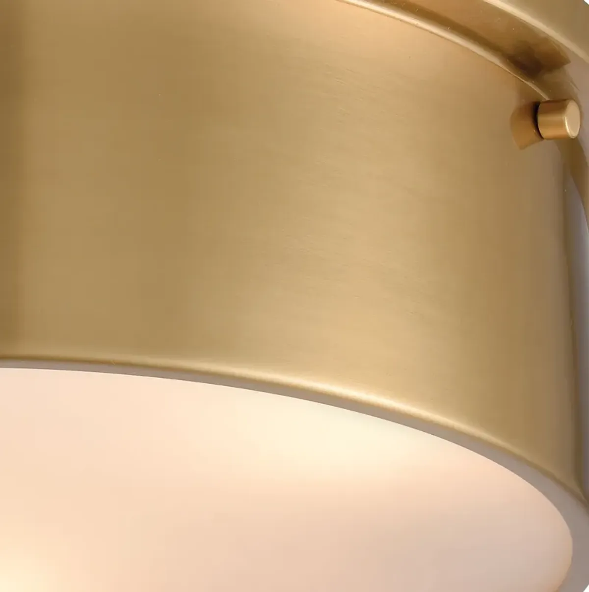 Simpson 14'' Wide 3-Light Gold Flush Mount