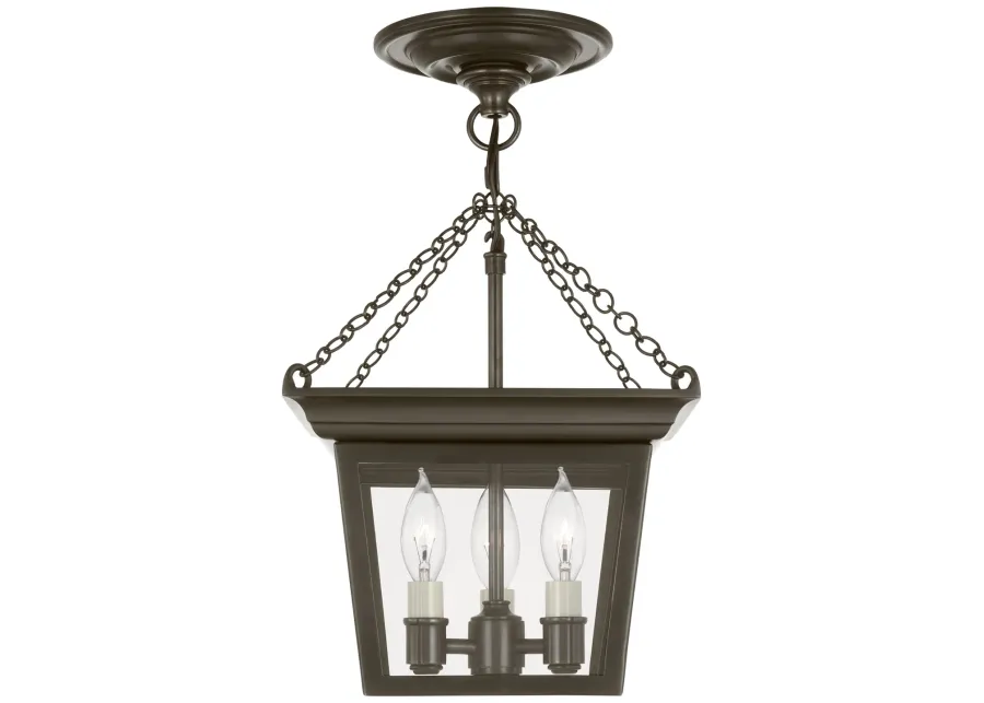 Cornice Semi-Flush Lantern in Bronze