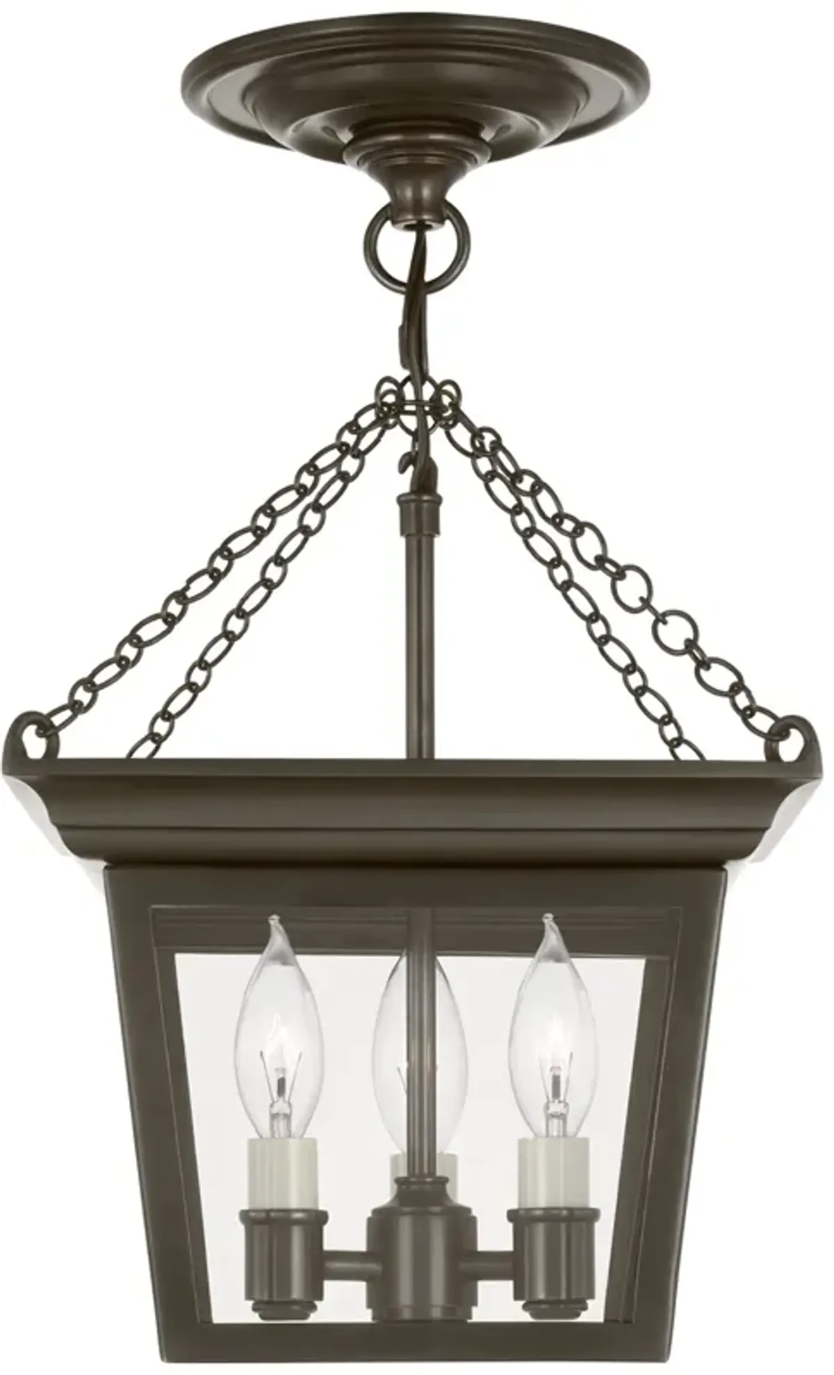 Cornice Semi-Flush Lantern in Bronze