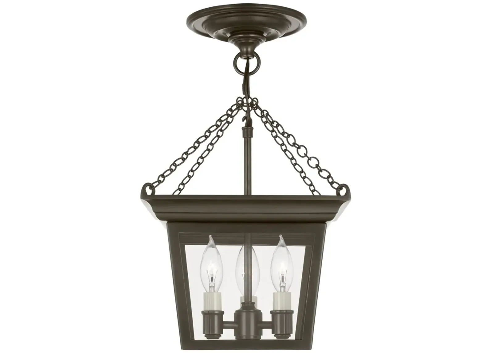 Cornice Semi-Flush Lantern in Bronze