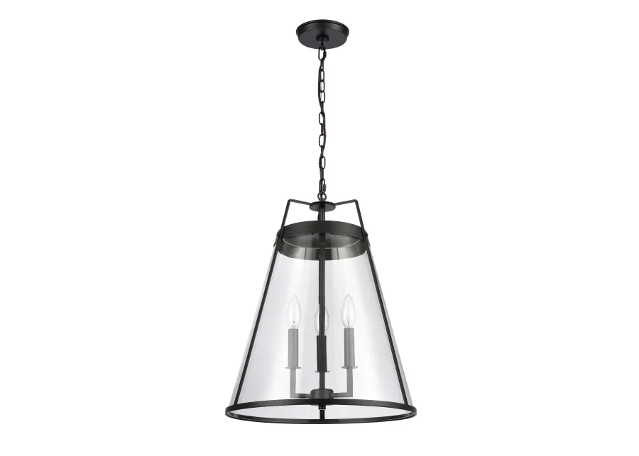 Judy 16'' Wide Black 3-Light Pendant