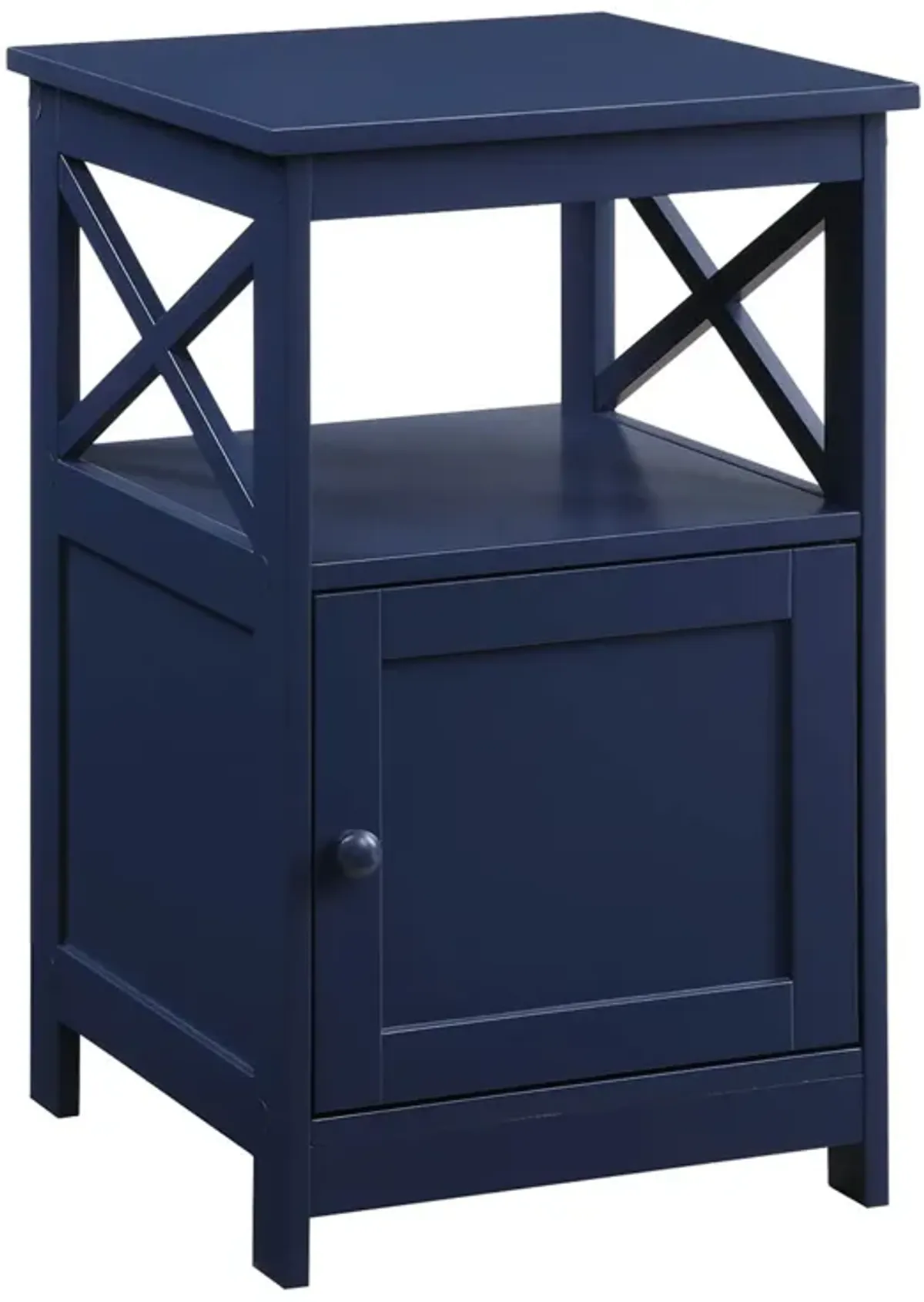 Convenience Concepts Oxford End Table with Storage Cabinet and Shelf, Cobalt Blue