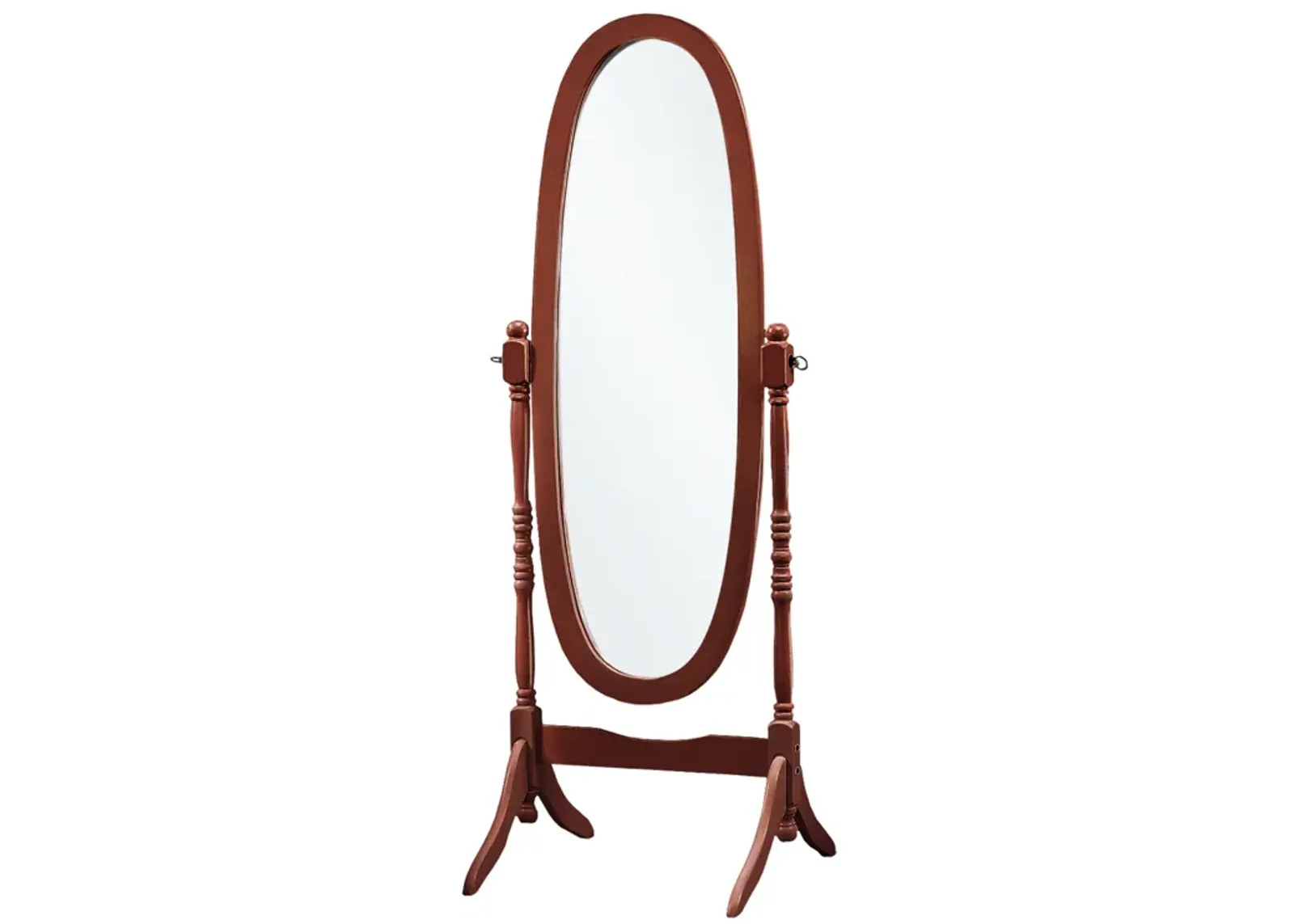 Monarch Specialties I 3101 Mirror, Full Length, Standing, Floor, 60" Oval, Dressing, Bedroom, Wood, Walnut, Traditional