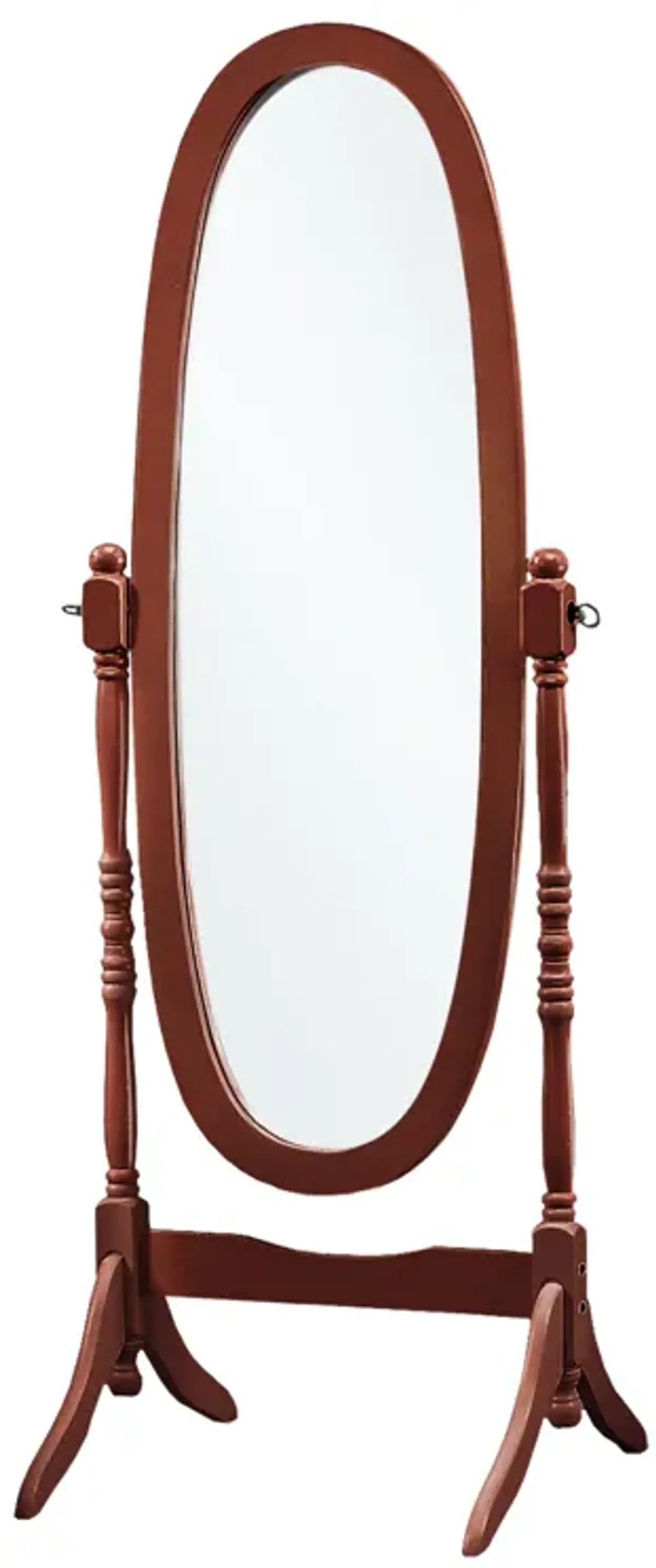 Monarch Specialties I 3101 Mirror, Full Length, Standing, Floor, 60" Oval, Dressing, Bedroom, Wood, Walnut, Traditional