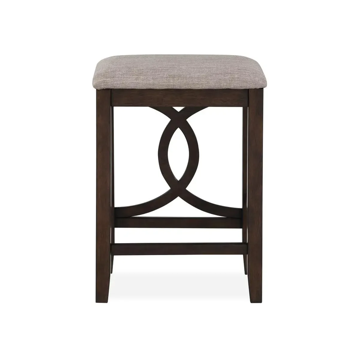 New Classic Furniture Bella Wood Counter Stool with Fabric Seat in Cherry (Set of 2)