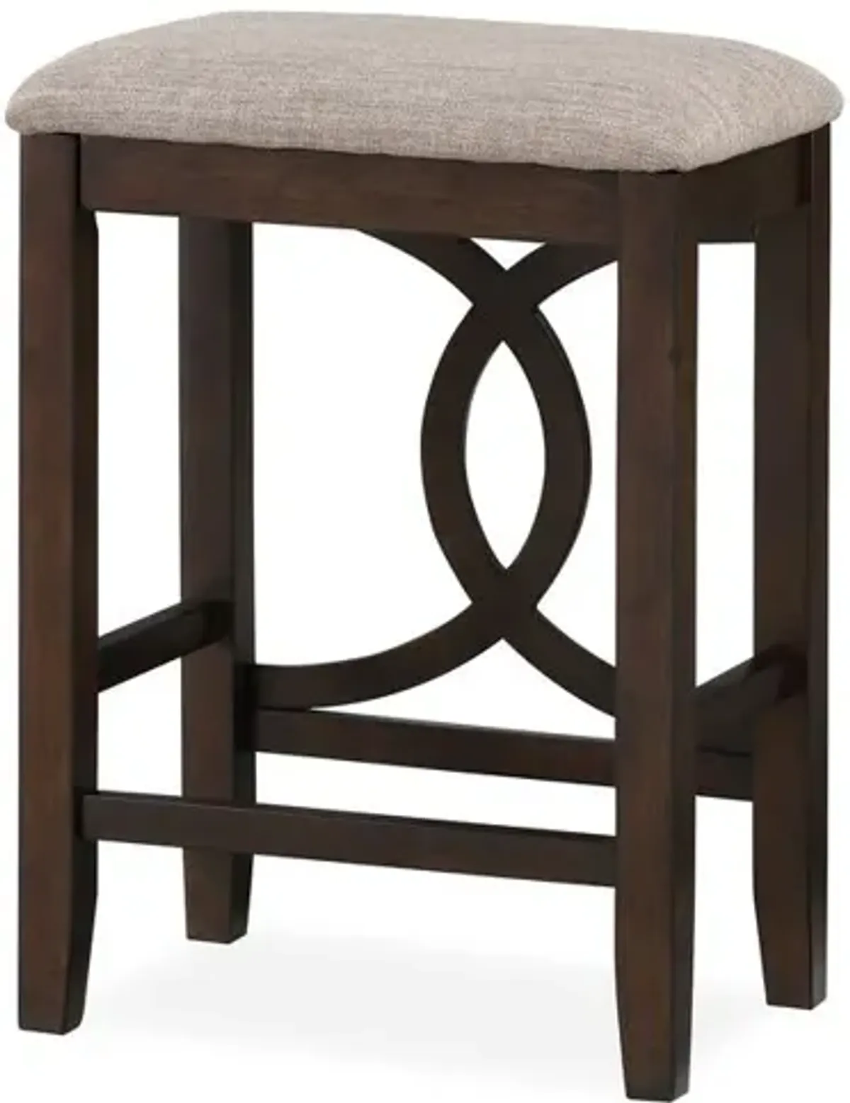 New Classic Furniture Bella Wood Counter Stool with Fabric Seat in Cherry (Set of 2)