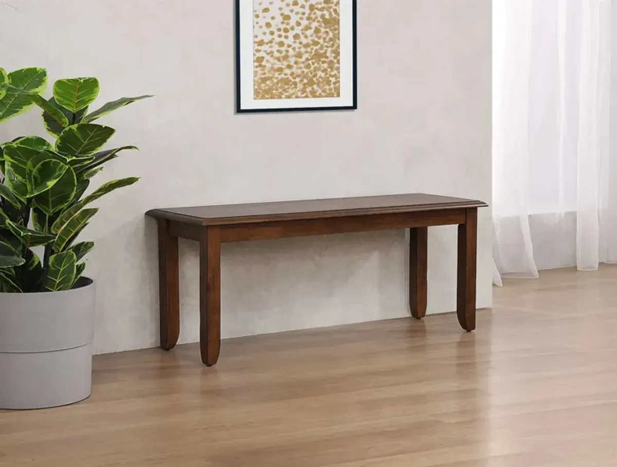 Simply Brook Amish Brown Dining Bench 18 in. X 42 in. X 14 in.