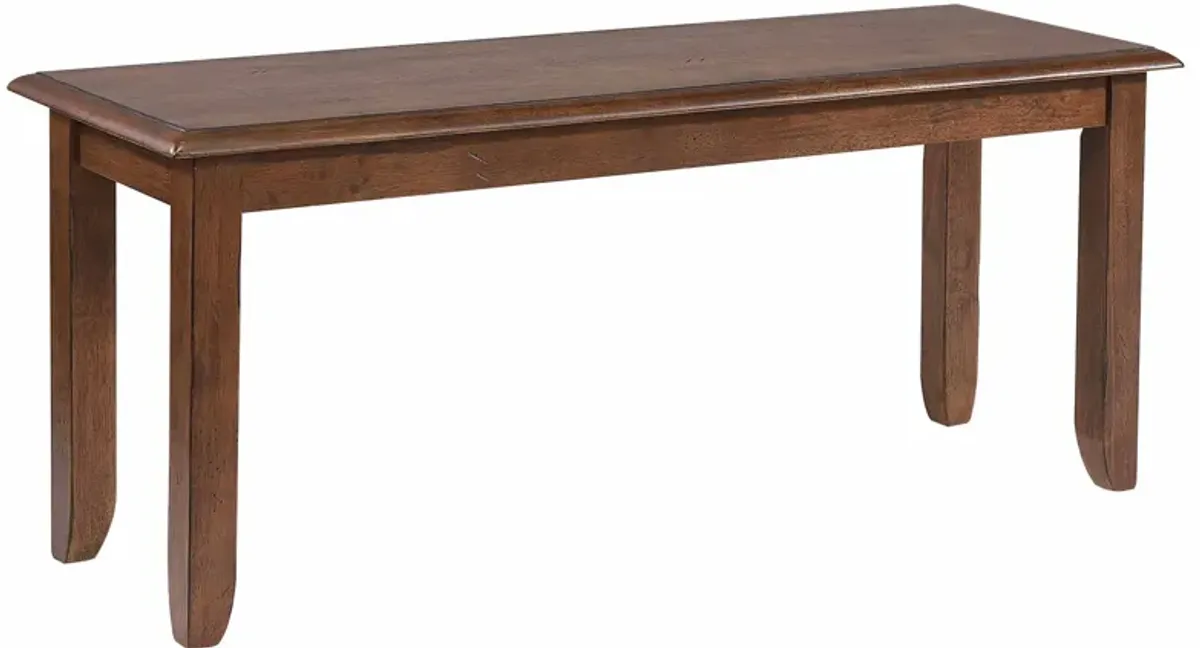 Simply Brook Amish Brown Dining Bench 18 in. X 42 in. X 14 in.