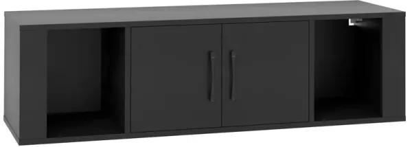 Wall Mounted Floating 2 Door Desk Hutch Storage Shelves for Kitchen and Living