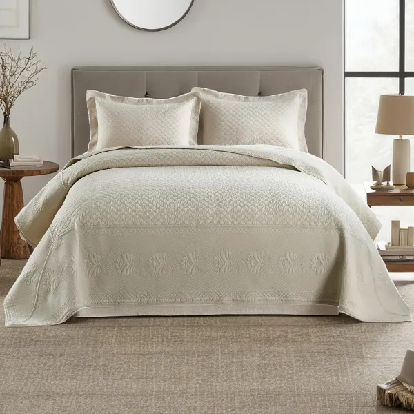 MarCielo 3 PCS 100% Cotton Oversized Bedspread Quilt Set TM -King