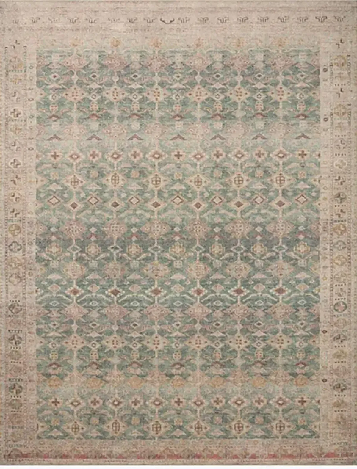 Aubrey AUB02 Aqua/Sand 3'9" x 5'6" Rug